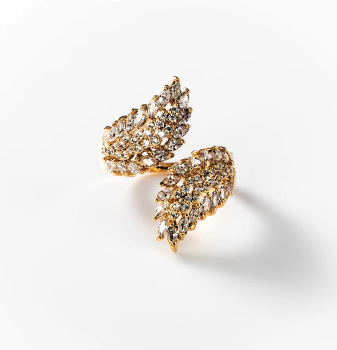 Bague ailes de lumière plaquée or 24 carats CHOGAN