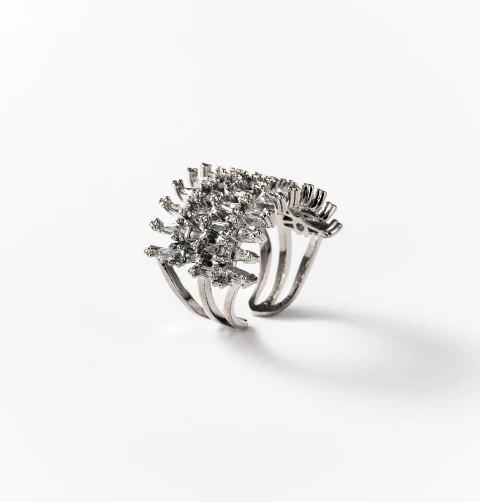 Bague barrière de corail en métal rhodié CHOGAN - Image 2