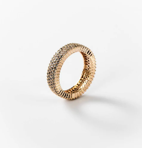 Bague disques de lumière plaquée or 24 carats CHOGAN