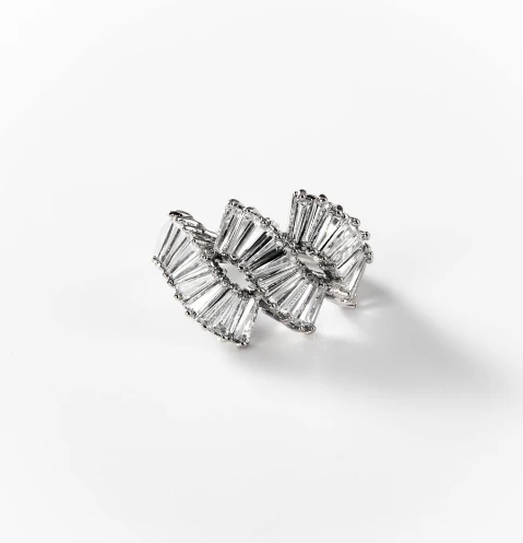 Bague éventail de lumière en métal rhodié CHOGAN - Image 2