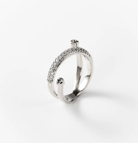 Bague funny en métal rhodié CHOGAN