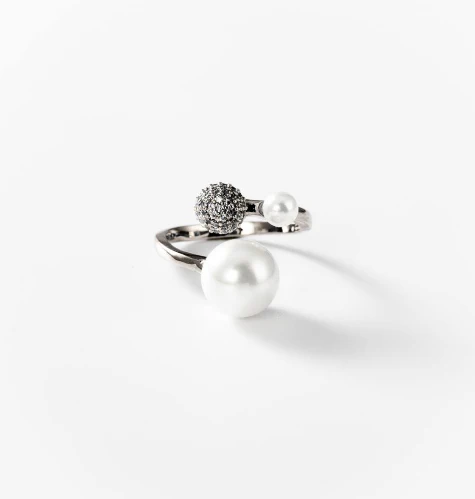 Bague jeu de perles en métal rhodié CHOGAN - Image 3