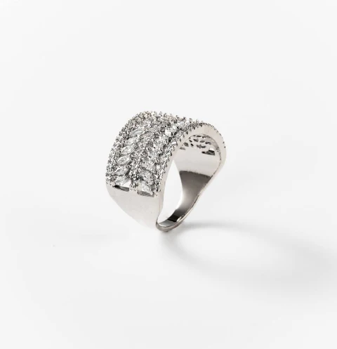 Bague voie lactée en acier rhodié CHOGAN - Image 2