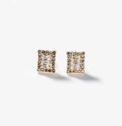 Parure Rectangles précieux plaquée or 24 carats CHOGAN - Image 2